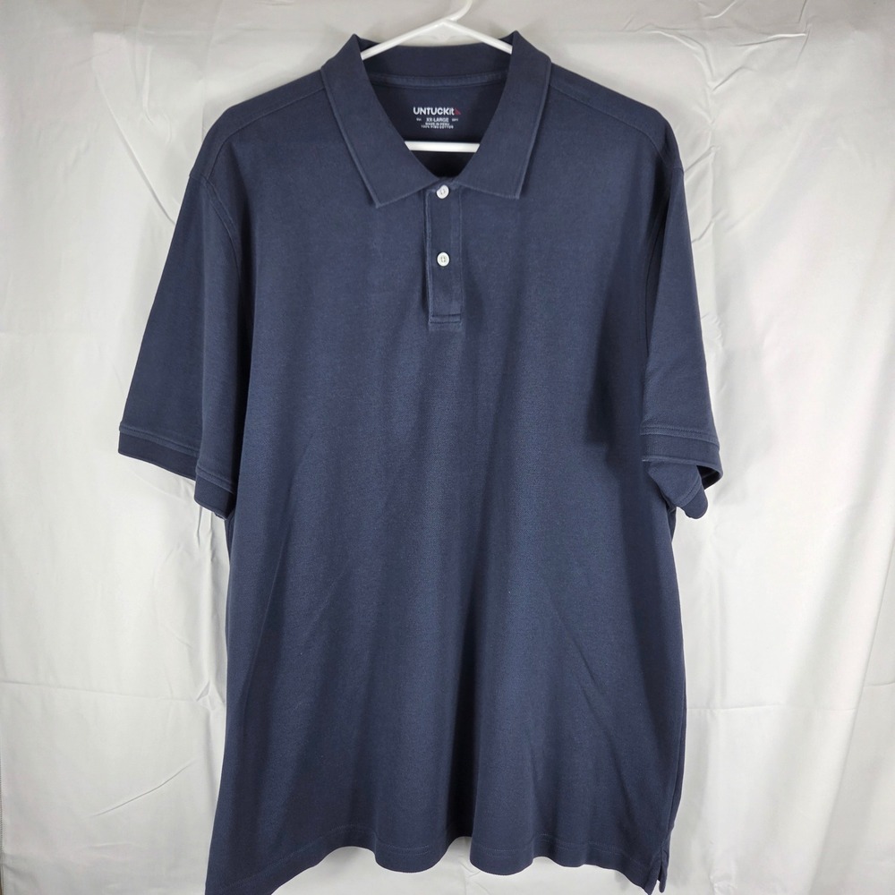 UNTUCKit Gondola Polo Shirt Mens‎ XXL Navy Blue Pima Cotton Short Sleeve